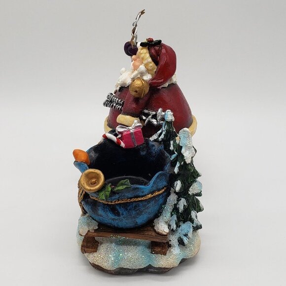 Decorative Christmas Resin Santa Claus Votive or Tealight Candle Holder - Picture 10 of 11